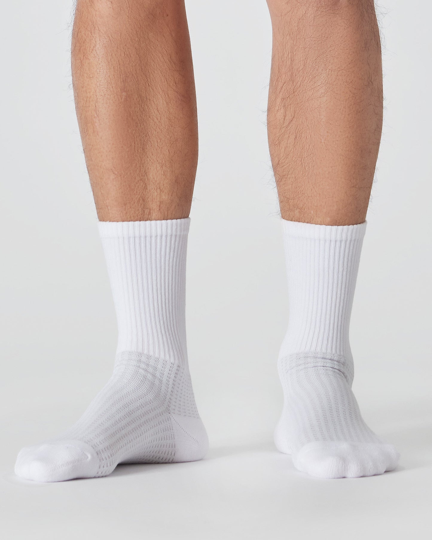 ATHLETIC CREW SOCKS (3 PAIR) (White)