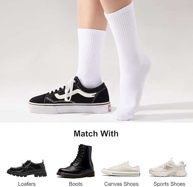 High Crew Socks White (3 Pairs)