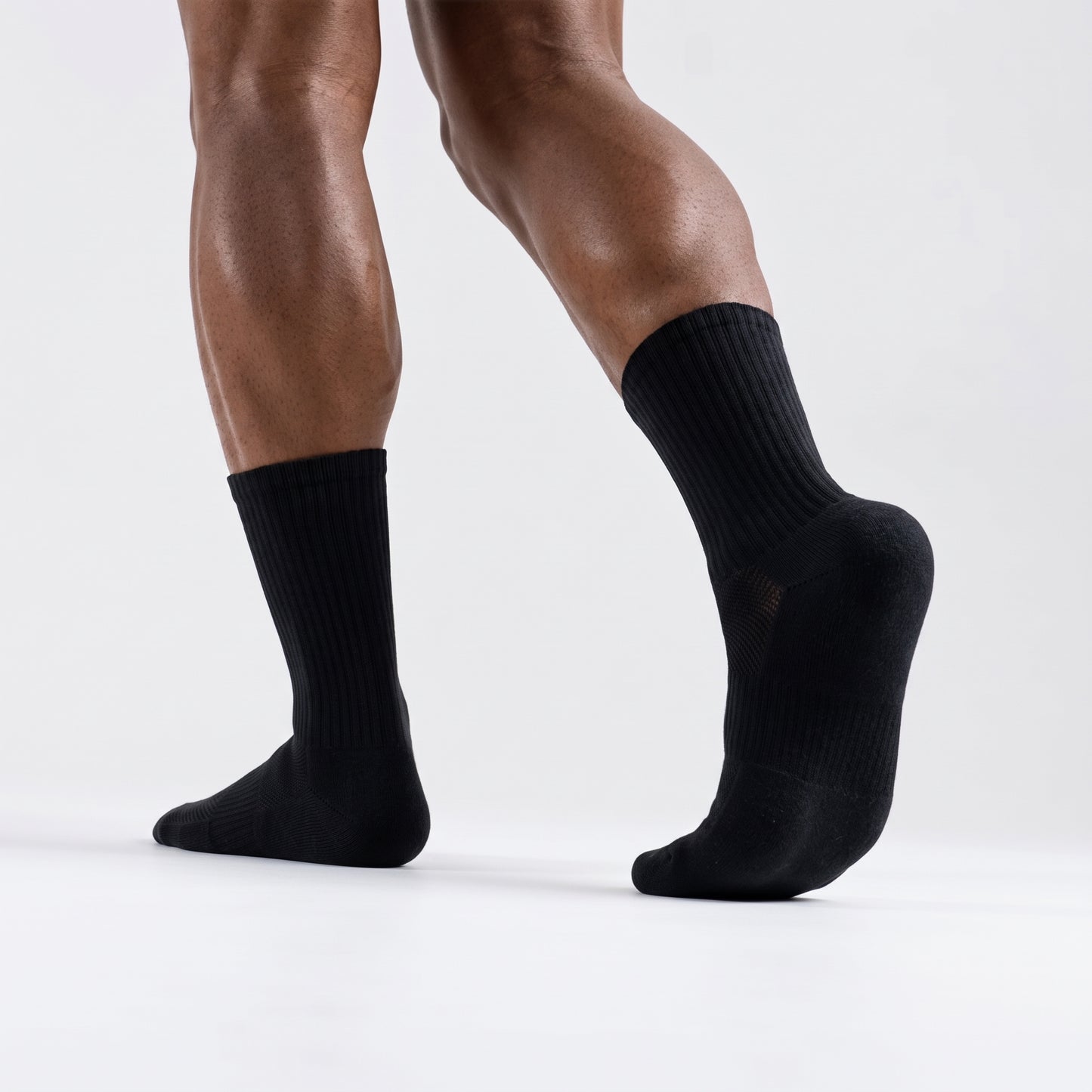 ATHLETIC CREW SOCKS (3 PAIR) (Black)